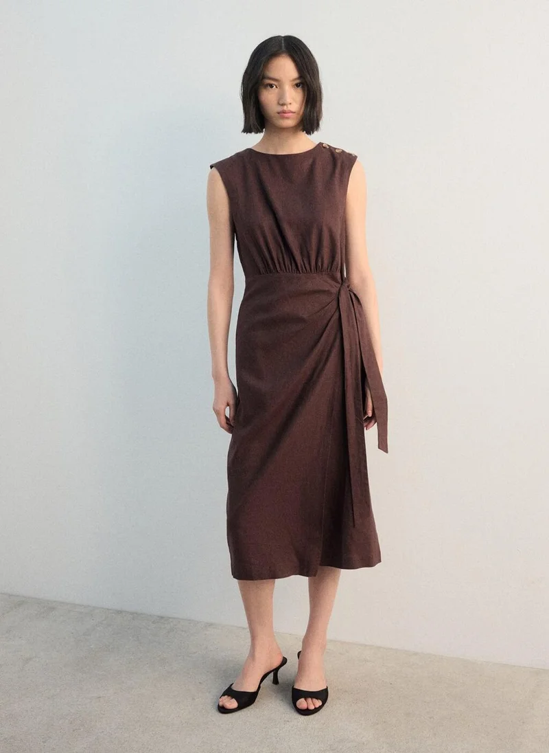 Linen wrap dress